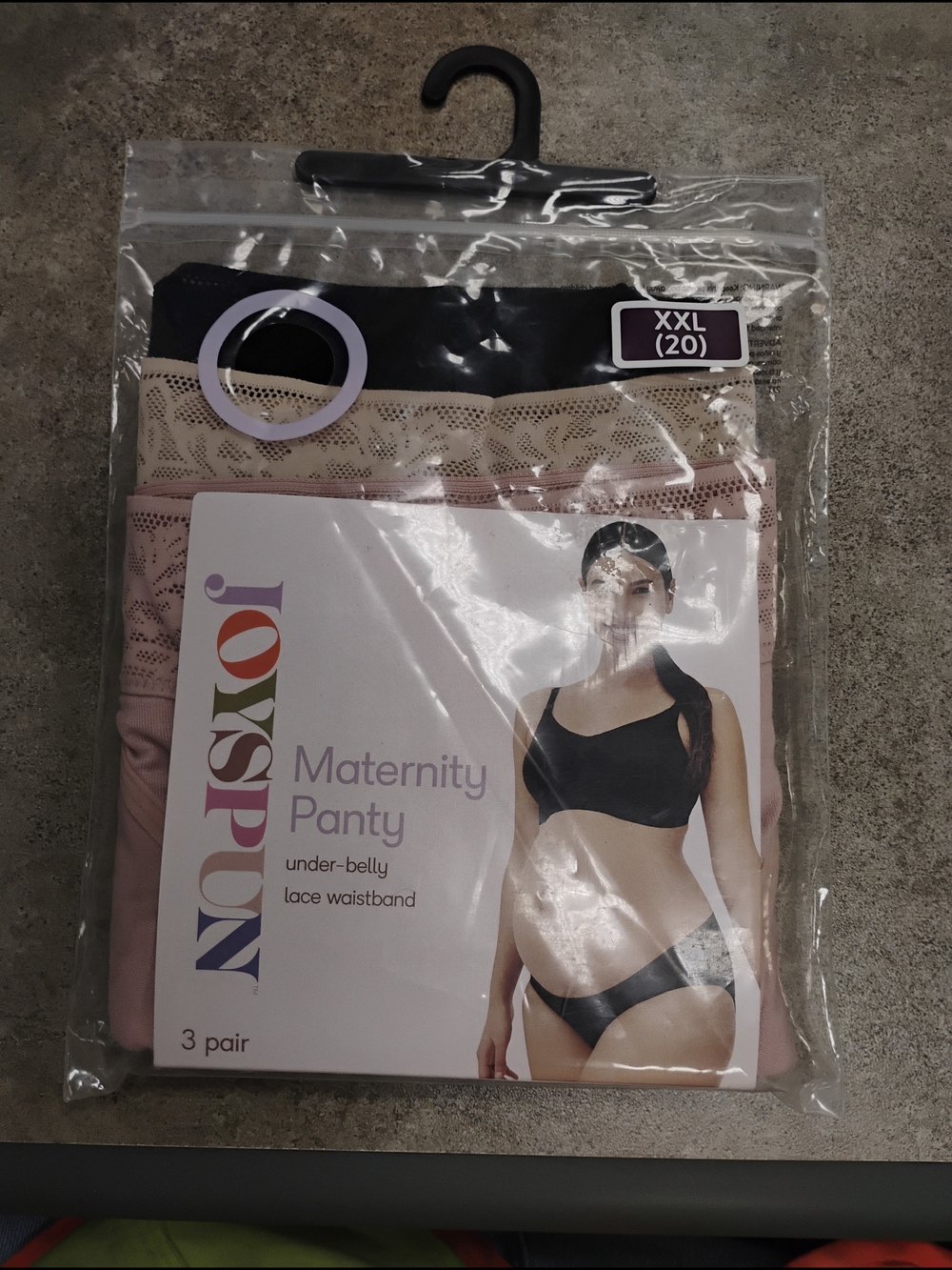 Maternity Panty 3-Pack - Blush Pink Lace Waistband, XXL (20)